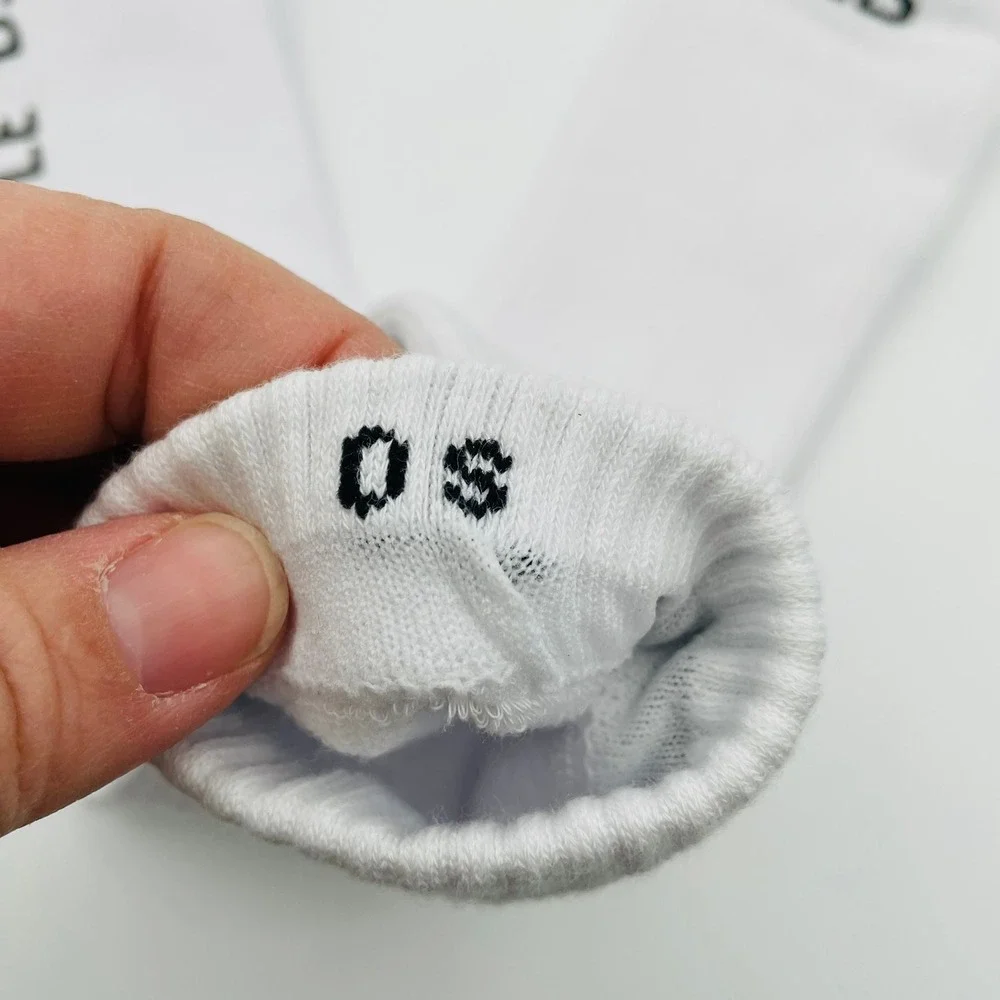 Little Bipsy Kids White Ribbed Crew Socks LB Logo‎ OS One Size Unisex